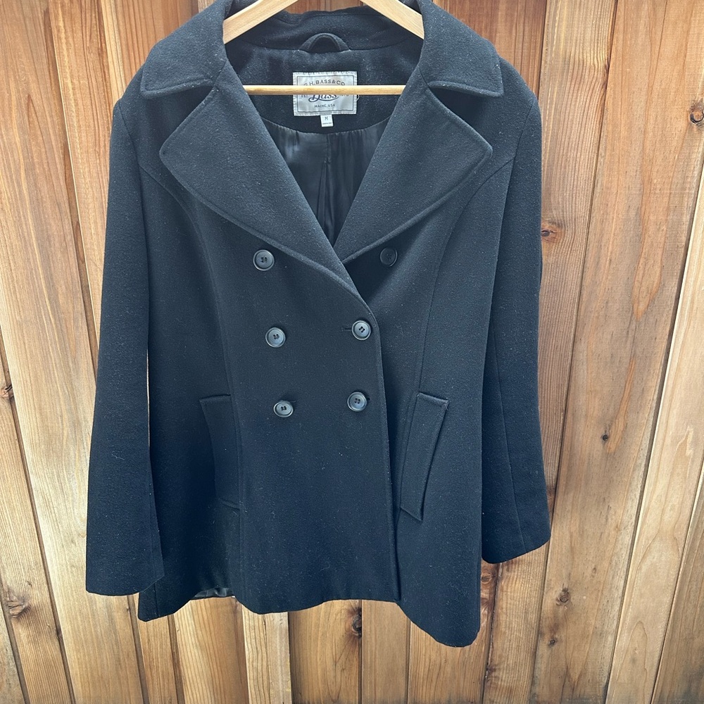 Elegant Black Peacoat from Bass